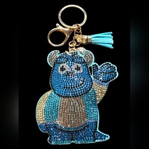Blue and Gold Sully Character Bag Charm Keychain